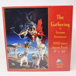 Gathering Puzzle Graeme Stevenson 1000 pcs New Sealed 69052 Vintage Native Ameri